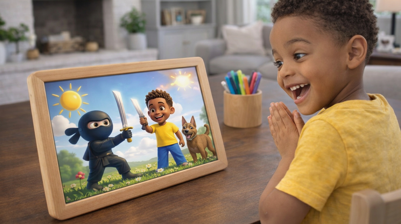 Enhanced cartoon of ninja adventure