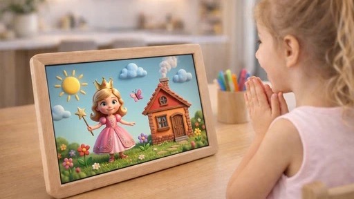 Enhanced cartoon illustration of the princess