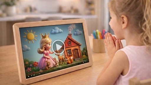 Animated princess video on the frame